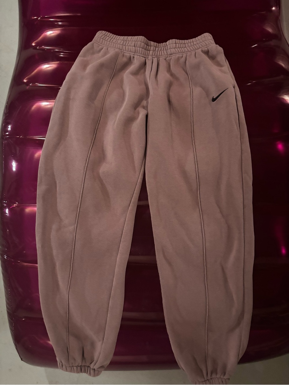 Nike Womens Mauve Pink/Brown Fleece Joggers - Picture 1 of 4
